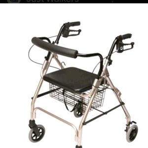 Foldable Mobility Walker with Seat - Black